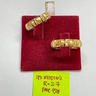 18K Saudi Gold Wedding Ring Pair