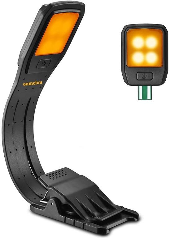 Reading Light oumeiou Amber Book Light Blue Light Blocking 4 Eye Care Brightness Modes USB Rechargeable Clip Light for Reading in Bed Books E Reader Tablet Furniture Home Living Lighting