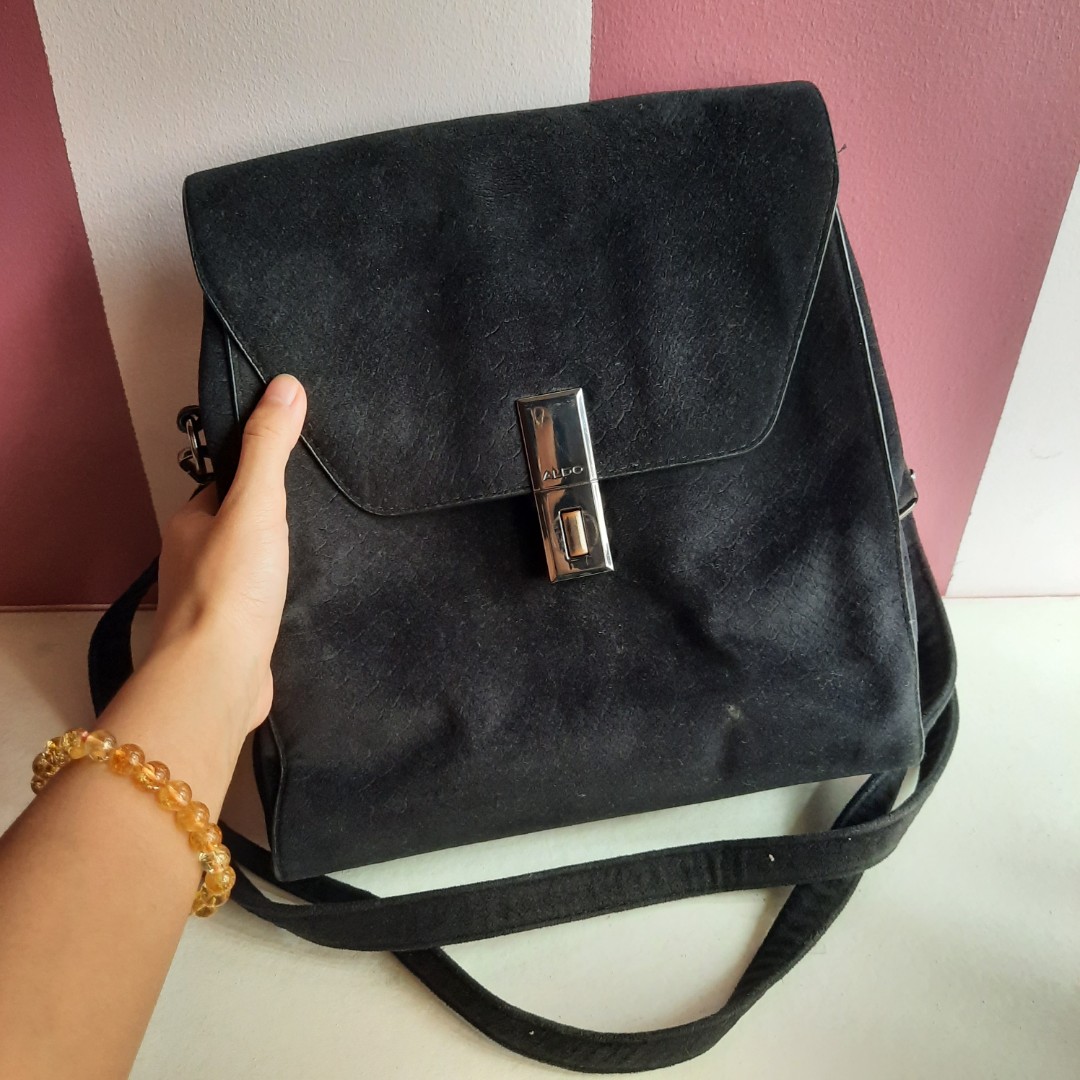 Aldo multiway black velvet bag Women s Fashion Bags Wallets Cross body Bags on Carousell