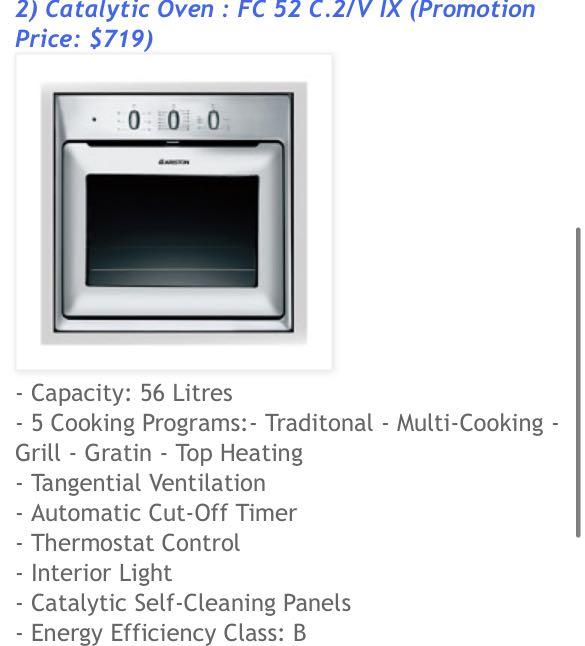 Ariston built in oven. Made in Italy, TV & Home Appliances, Kitchen