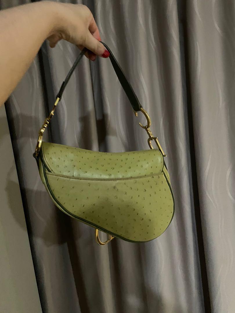 Christian dior ostrich saddle bag cheap