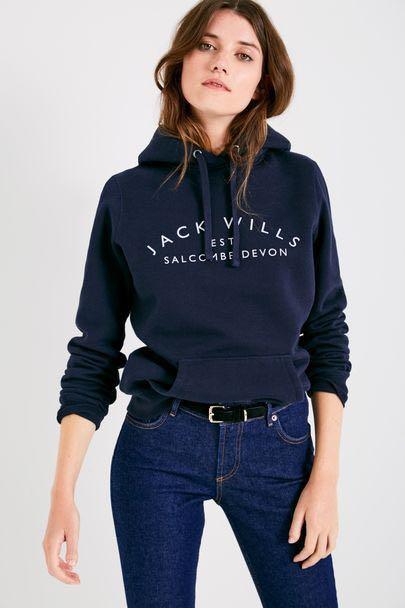 womens navy jack wills hoodie