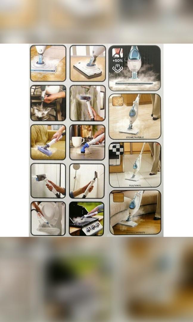 Black and decker FSHM1621R 10 in 1 Steam mop with detachable unit, TV