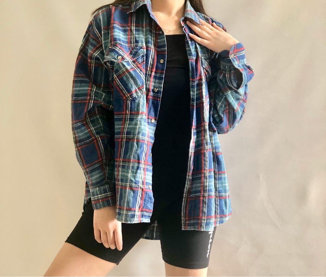 flanel tartan kemeja kotak kotak flanel 