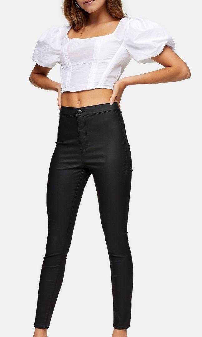 Topshop coated joni jeans hot sale