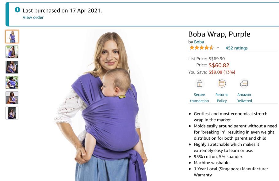 Boba wrap purple new arrivals