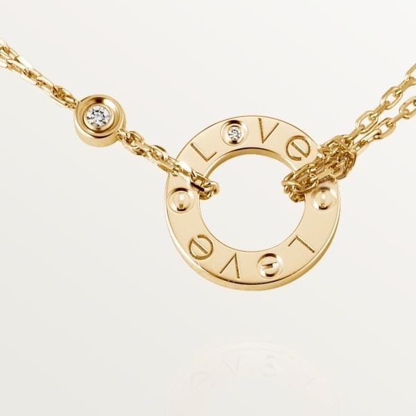 Cartier love necklace 2 diamond yellow gold Women s Fashion