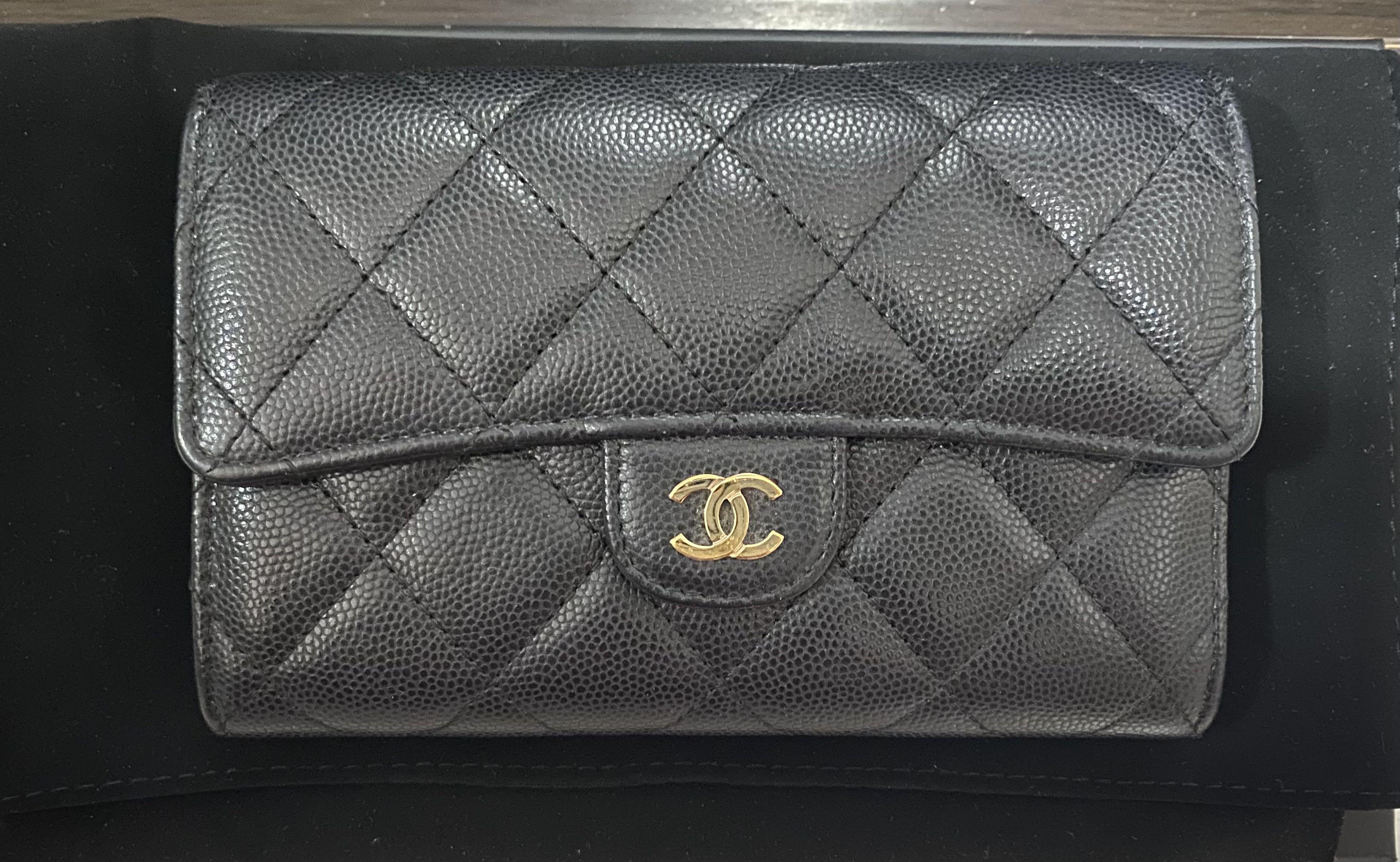 Chanel Classic Flap Wallet Medium Size Caviar Leather, Women's