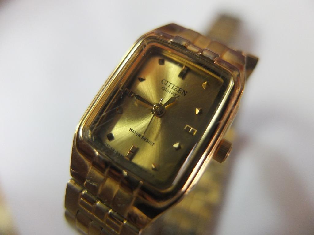 Citizen rectangular gold watch new arrivals