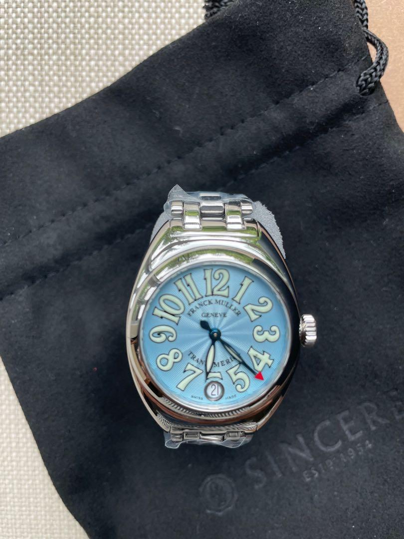 Franck Muller Transamerica Stainless Steel Blue Dial Quartz Ladies Watch 2000L