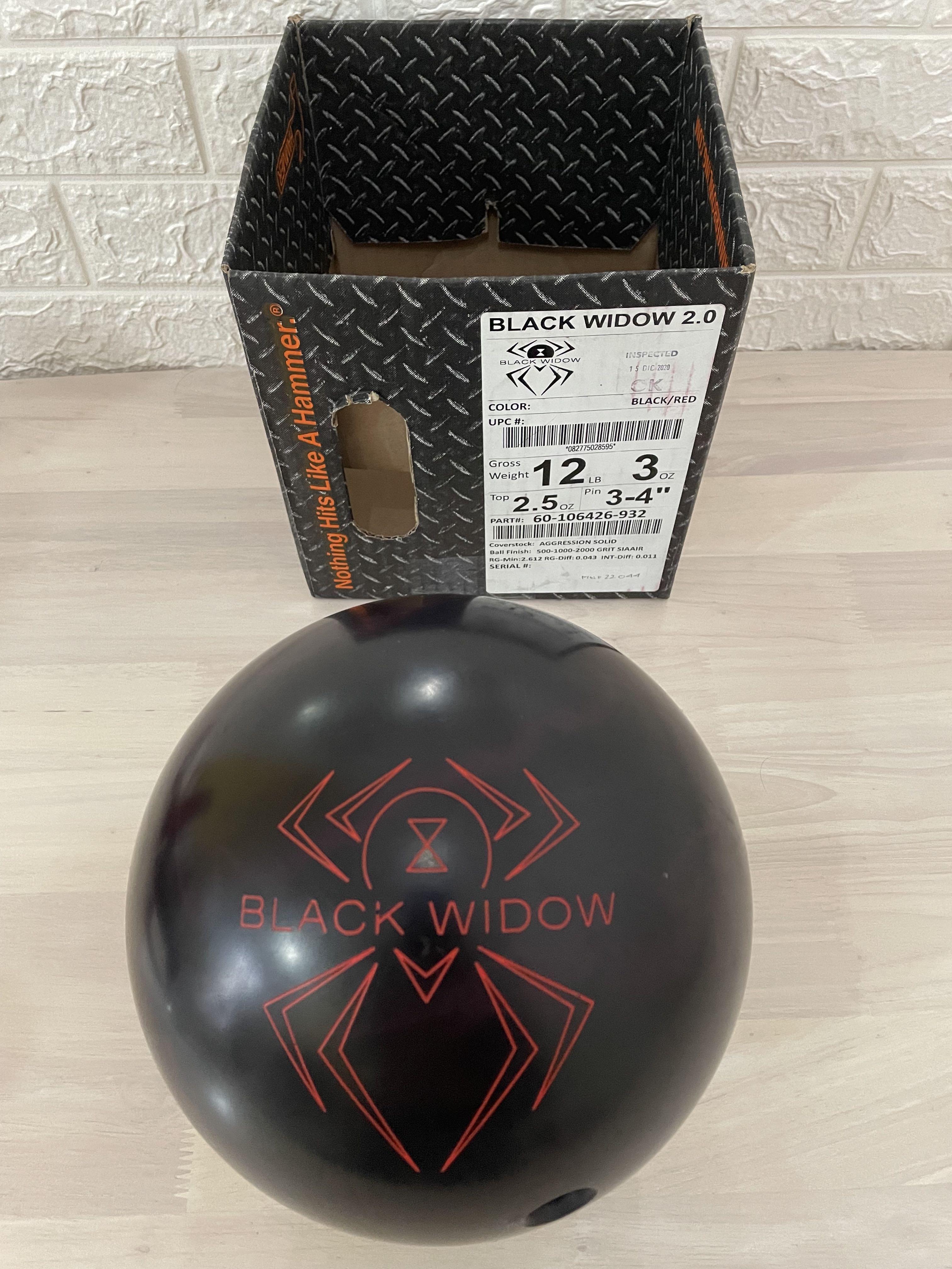 14lb Hammer Black Widow Legend Reactive Bowling Ball & 14lb Black Widow