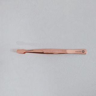 Hara flat tip tweezer rose gold (pinset bulu mata)