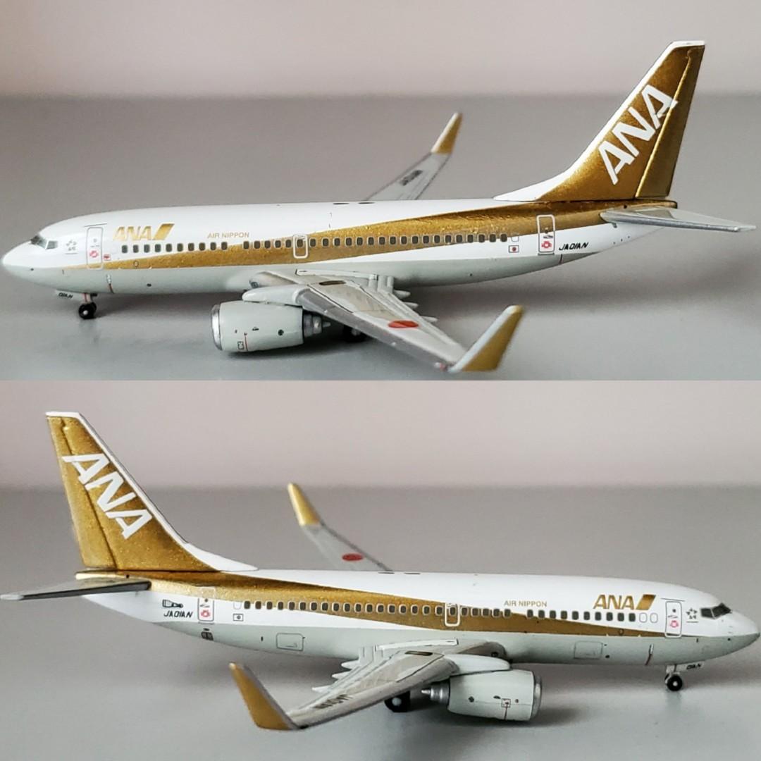 Hepra官方版金色ANA全日空B737-700 1:400飛機模型, 興趣及遊戲, 收藏品