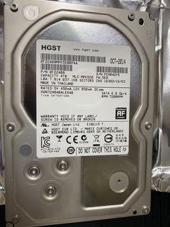 HGST 4TB 3.5” hard drive