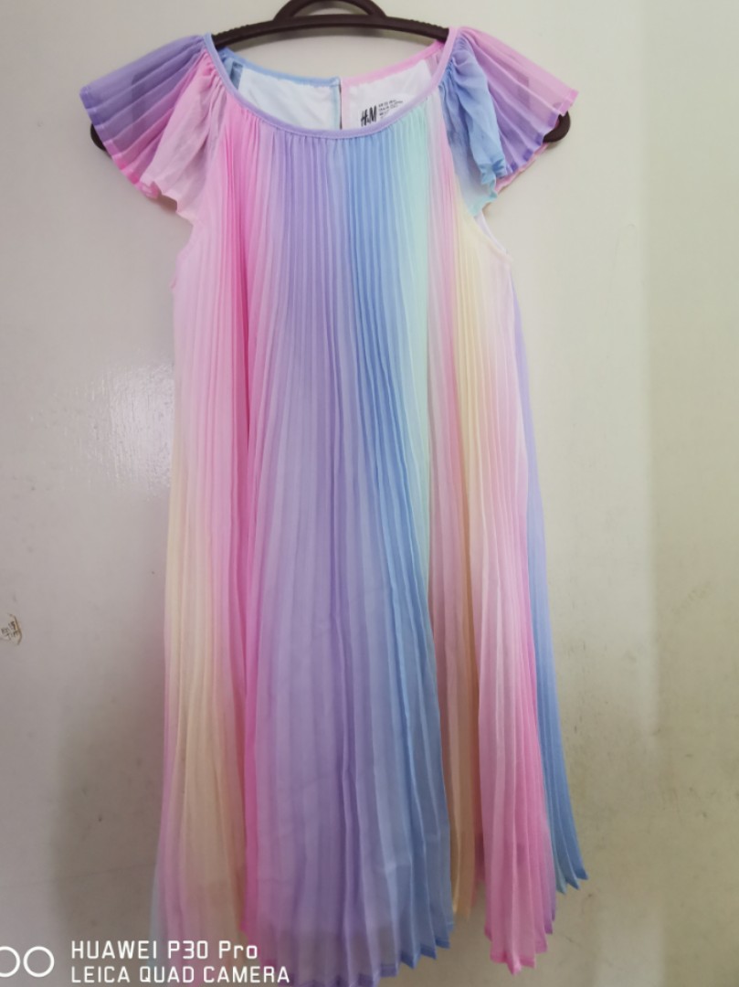 H m rainbow pleated dress Babies Kids Babies Kids Fashion on