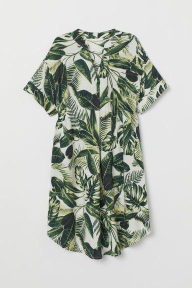 H&M Tropical Palm Leaves Patterned Dress, Women's Fashion, Dresses & Sets,  Dresses on Carousell