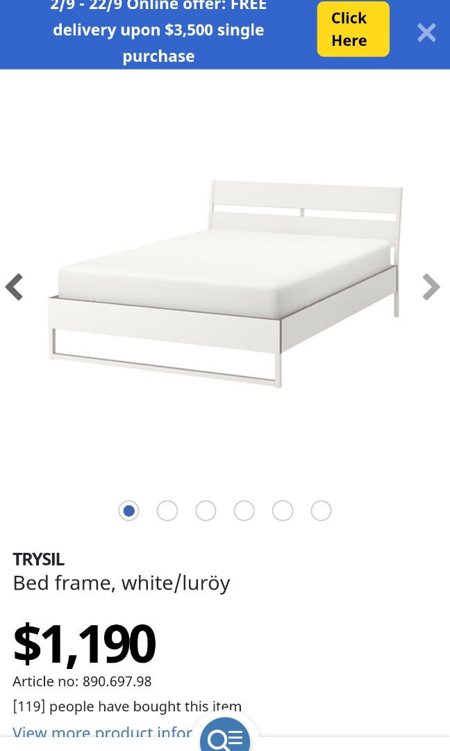 IKEA Double Bed Base with 2 Storage Drawers, 傢俬＆家居, 傢俬, 床架及床褥 Carousell