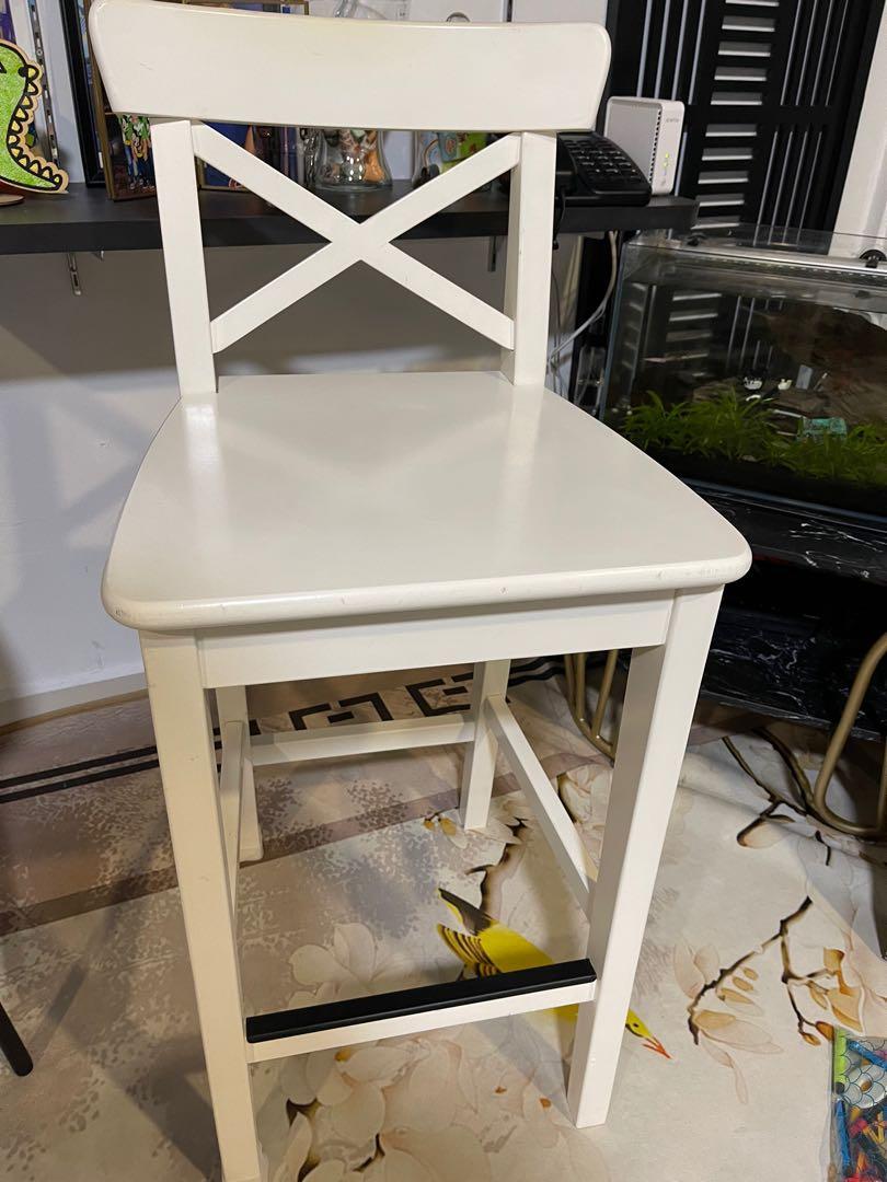 Ikea Ingolf Bar Stool white 63cm, Furniture & Home Living, Furniture