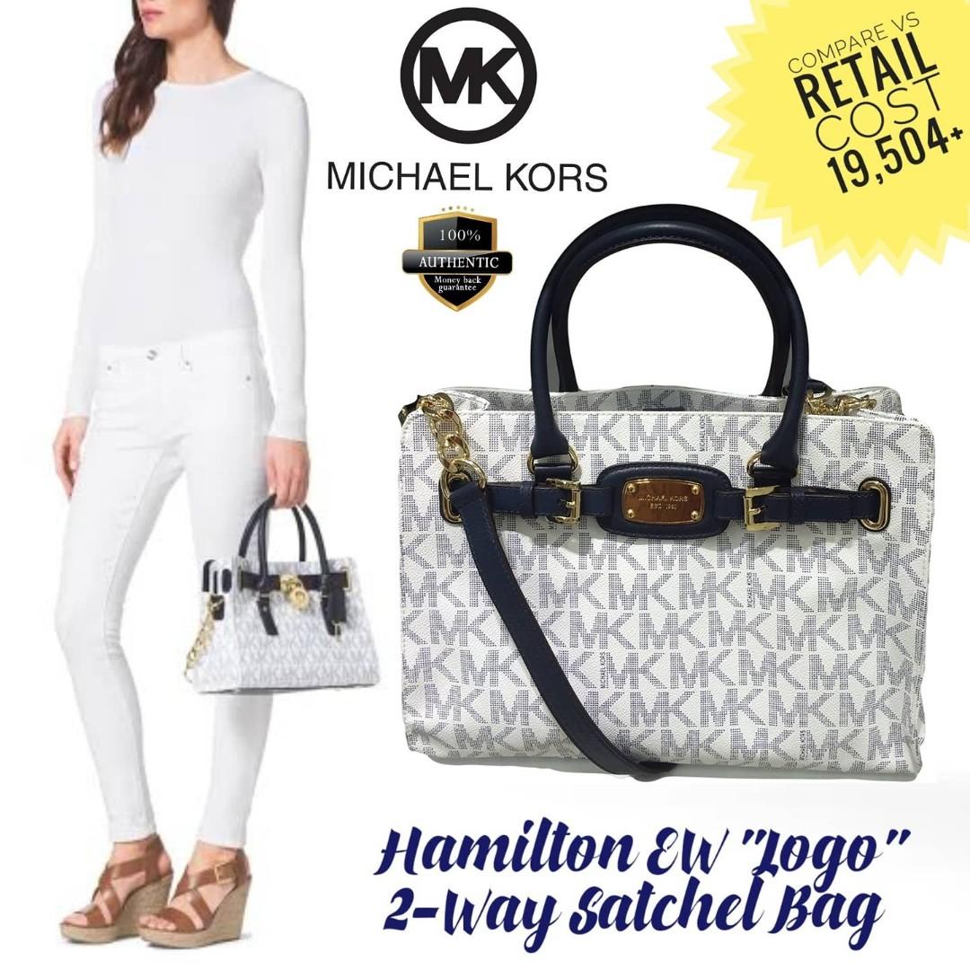 AUTHENTIC MICHAEL KORS Hamilton Medium Satchel 2-Way Bag, Luxury, Bags &  Wallets on Carousell