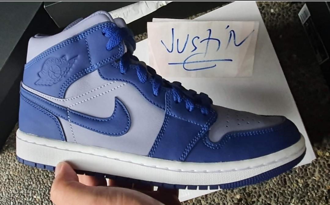 Jordan 1 mid georgetown Women s Fashion Footwear Sneakers on