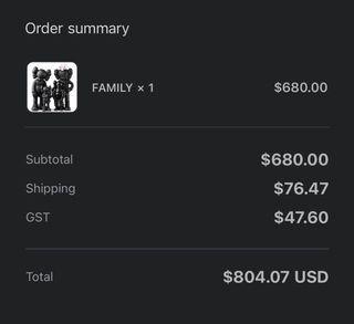 KAWS Family Figure Black