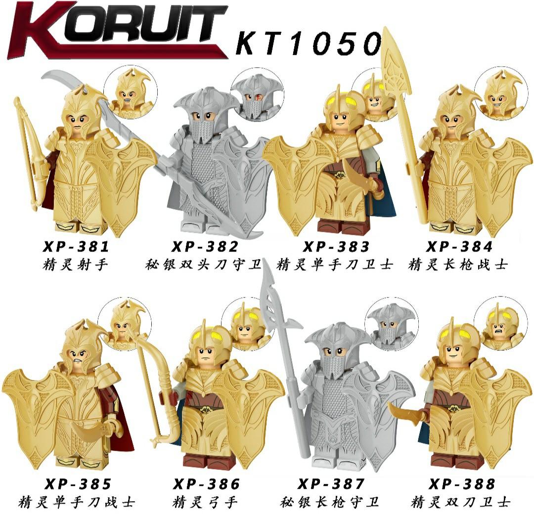 Koruit KT 1050 XP 381-388 LOTR Armoured Elven Army Minifigures