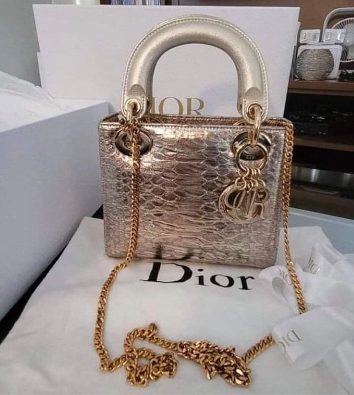 Lady Dior Mini Limited Exotic Phyton in Shiny Glazed Leather Rose Pink