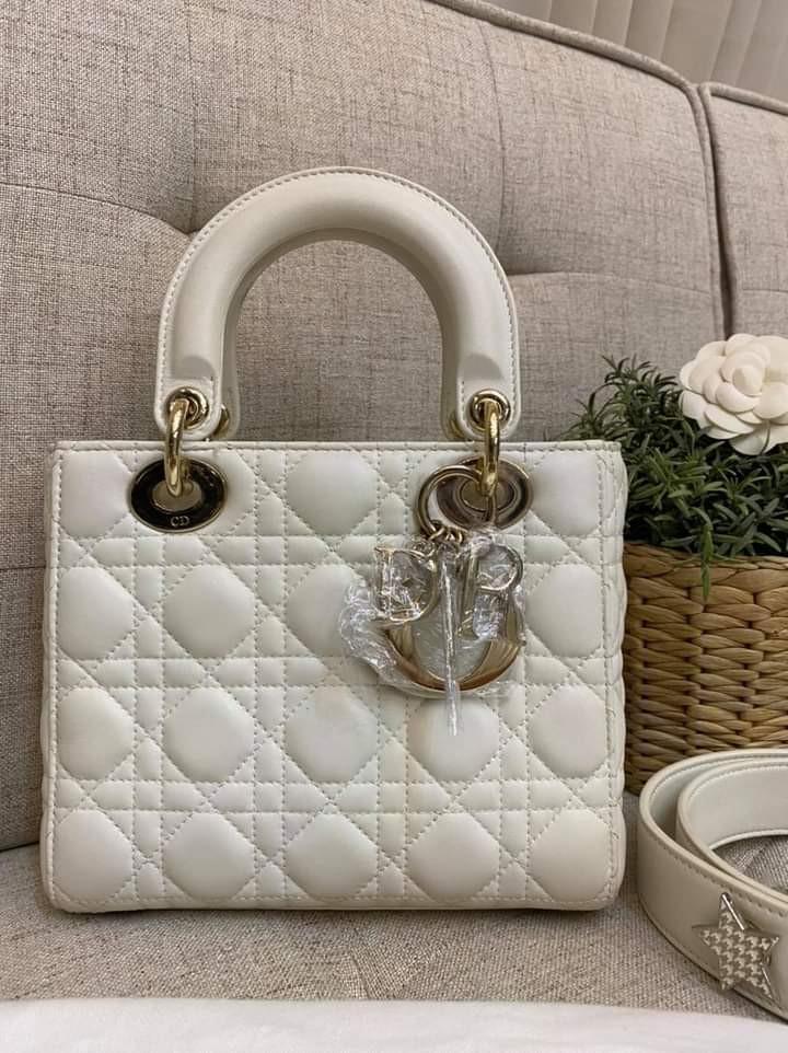 Lady Dior Small White ABC Dior Strap GHW (Category: Luxury Bags & Wallets) located in Manila. Submitted by bagislifeshop (Listing ID 1113483149, Image 2). Description: I am sooooo In Love 🤍🤍🤍🤍 On Hand in PH🇵🇭 100% Authentic Lady Dior Small White ABC Dior Strap GHW Condition: 9/10 Comes with Dustbag.