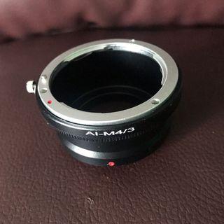 Len mount nikon F to M43, adaptor vintage Nikon len F, Non AI , AI,  to m43 Lumix Olympus mirrorless camera
