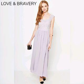 Love & bravery v neck anastacia lace maxi dress