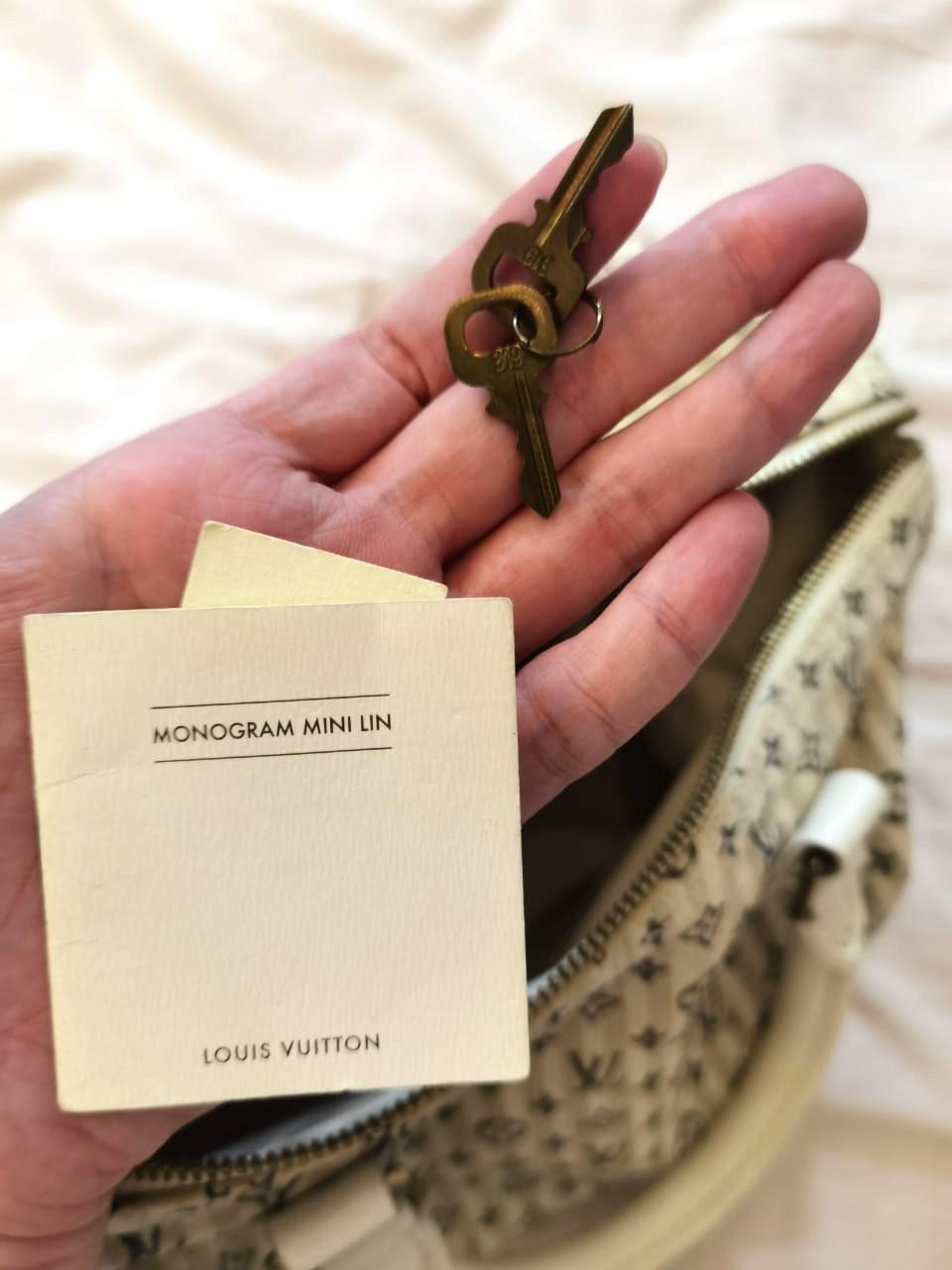 Louis Vuitton White Monogram Mini Lin Croisette Speedy 30