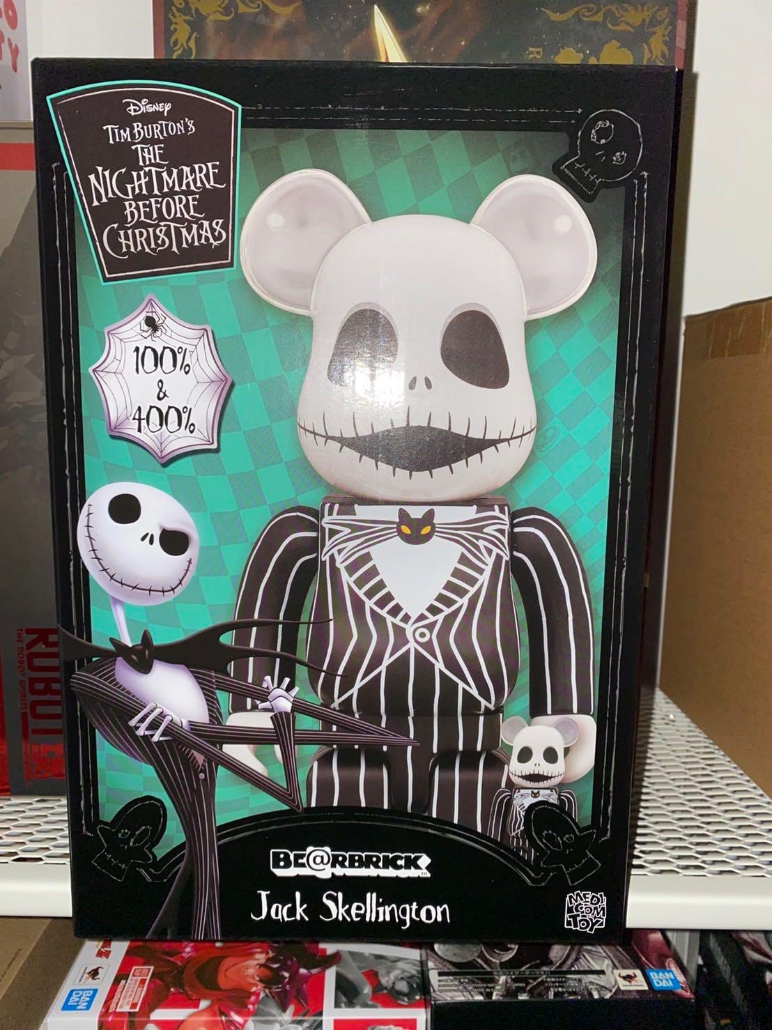 Medicom BE@RBRICK Jack Skellington 100％ & 400％, 興趣及遊戲, 玩具