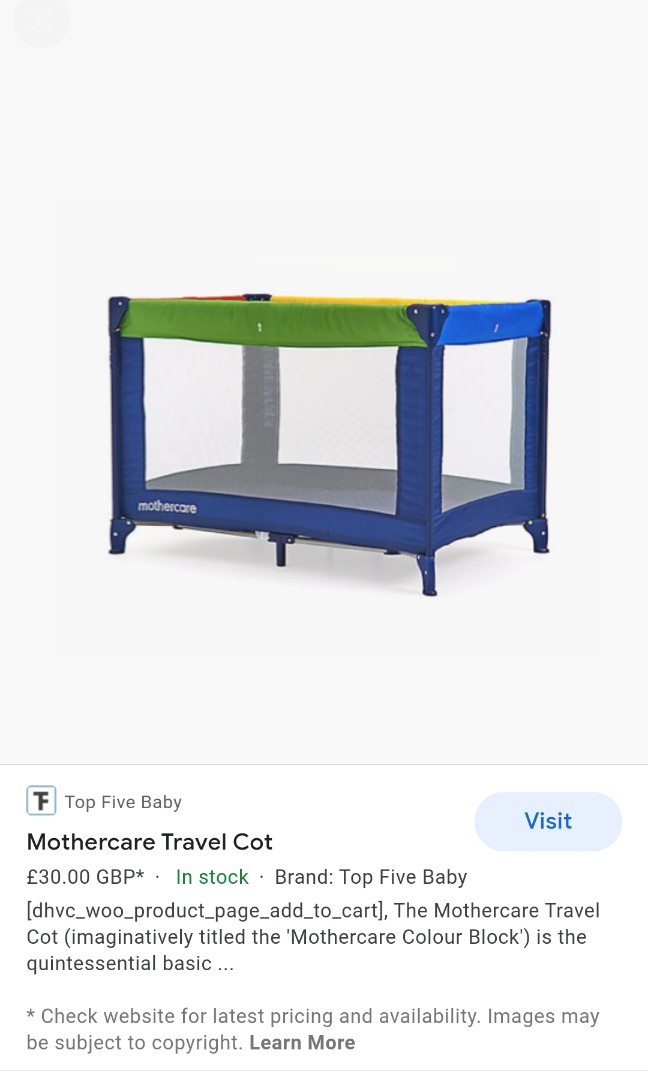 Mothercare travel deals cot fitted sheets