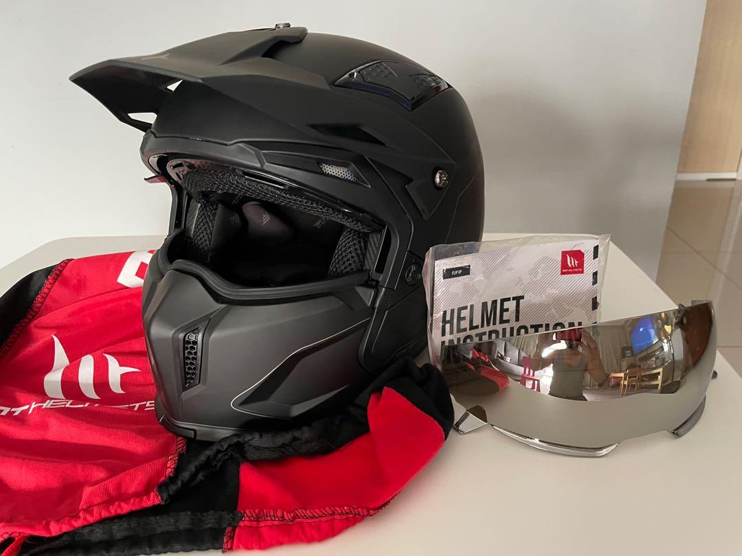 MT HELMET STREET FIGHTER MATT BLACK XL supermoto supermotard