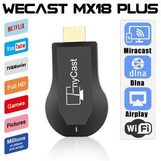 MX18 PLUS Wireless Display TV Dongle Support for Android and IOS Netflix and Youtube Mirroring, Android