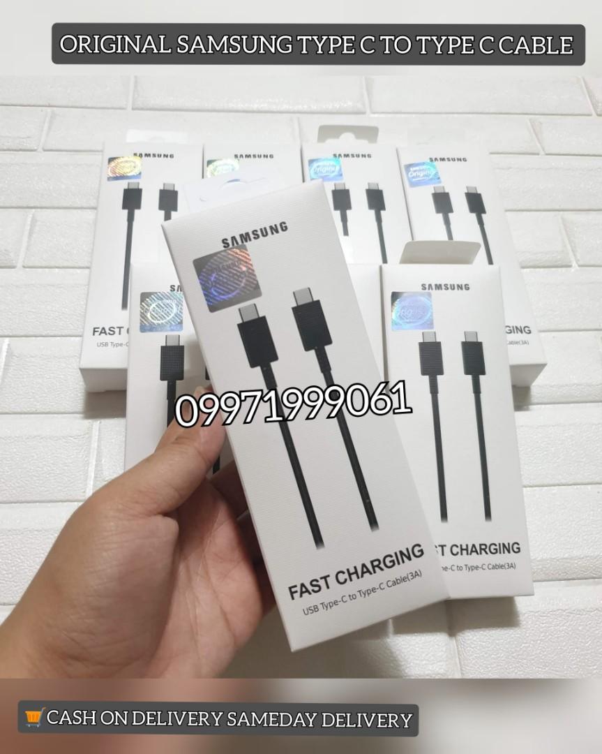 Original Samsung Type C to Type C Cable (Category: Chargers & Cables) located in Manila. Submitted by ziabebshoptique (Listing ID 1113331118, Image 1). Description: Looking for SUPER FAST CHARGER HERE Samsung 45watt ORIGINAL 💯% ✔Pop out "Super Fast Charging" Invest in Original Samsung Charger Now ! ✔Lowest price in the market (Guaranteed original) ✔Direct From Samsung Warehouse 💯 ✔️15days warranty ✔️BRAND-NEW ☑️Available Original Chargers 🔌Sam