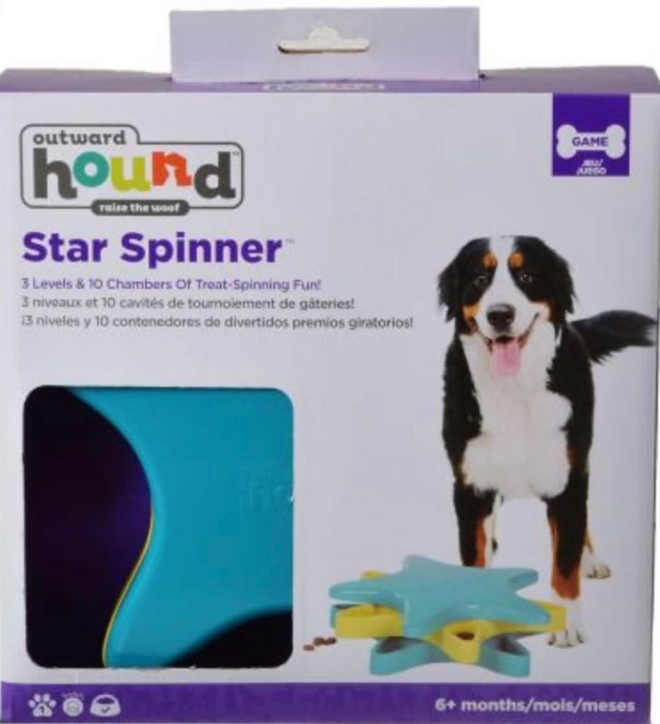 Star spinner dog toy top