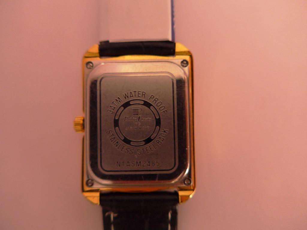 Philip Persio Quartz Rectangular Black Dial Watch Luxury Watches