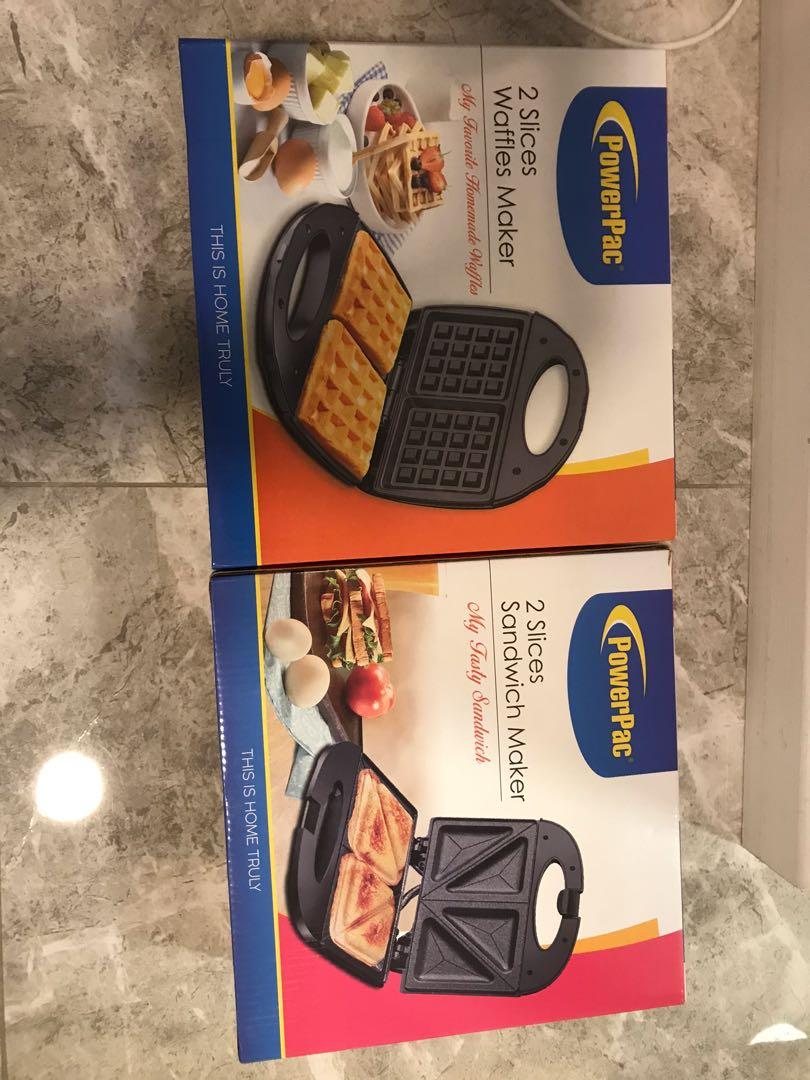 Powerpac waffle maker and sandwich maker, TV & Home Appliances, Kitchen
