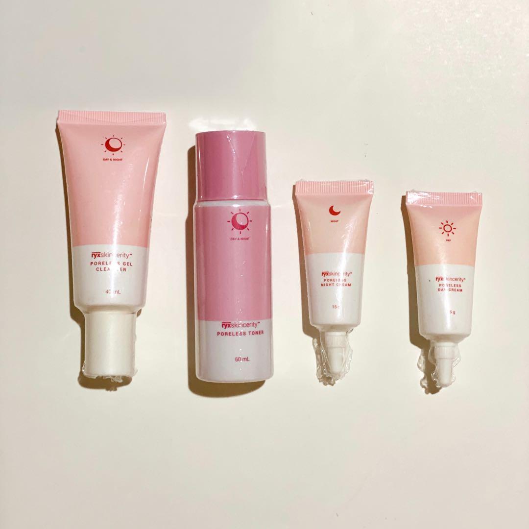 RYX Skincerity Poreless Maintenance Set (Brand New and Sealed) (Category: Face Care) located in Pasig City. Submitted by colinadeclutters (Listing ID 1113446838, Image 1). Description: FS: Brand New And Sealed RYX Skincerity Poreless Maintenance Set (June 2022 expiry; actual photos posted) RFS: This was a gift from a friend but I’m quite happy with my skincare routine/products now so I won’t be using these! Saw a lot of good reviews for this line