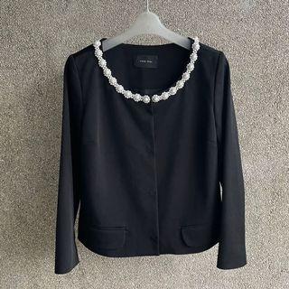 simone rocha ss14 pearl-embellished round-neck blazer