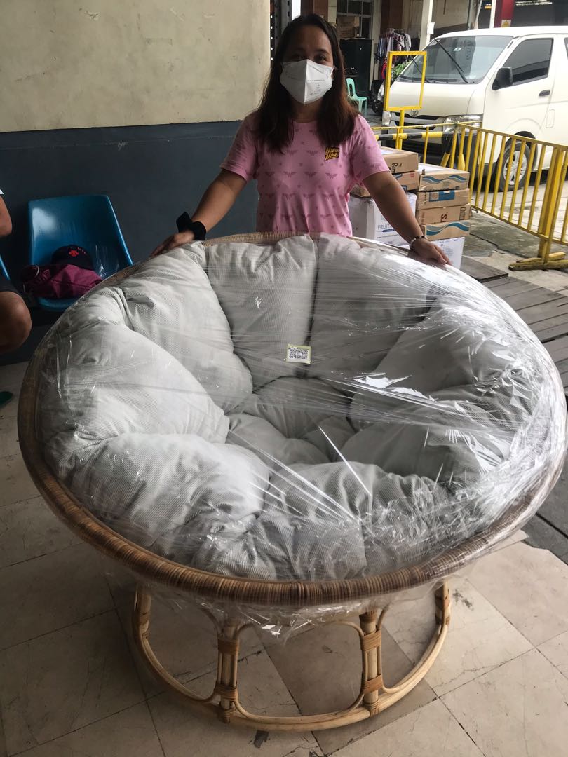 Super Big 50 inches Rattan Papasan chair with 6 inches thick