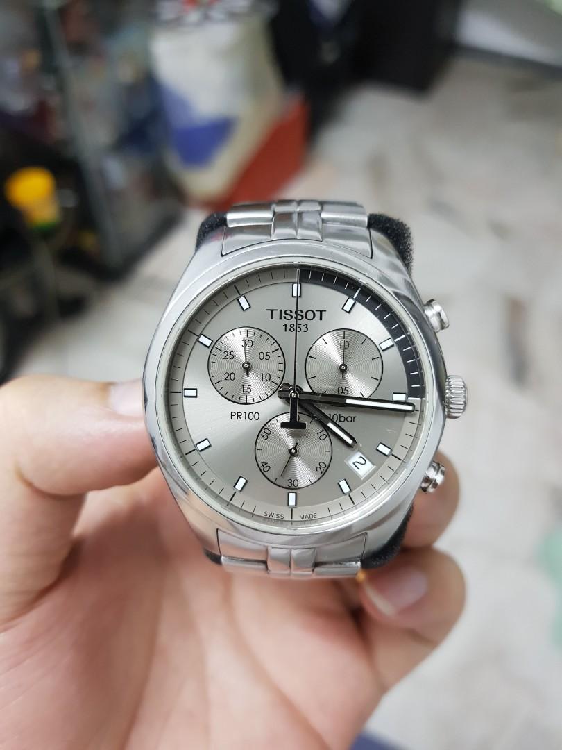 Tissot pr 100 best sale chronograph mesh men's watch