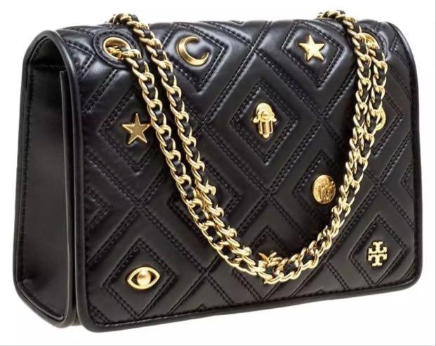 Tory Burch Fleming Charm Small Convertible Shoulder/Sling bag (black),  Women's Fashion, Bags & Wallets, Shoulder Bags on Carousell
