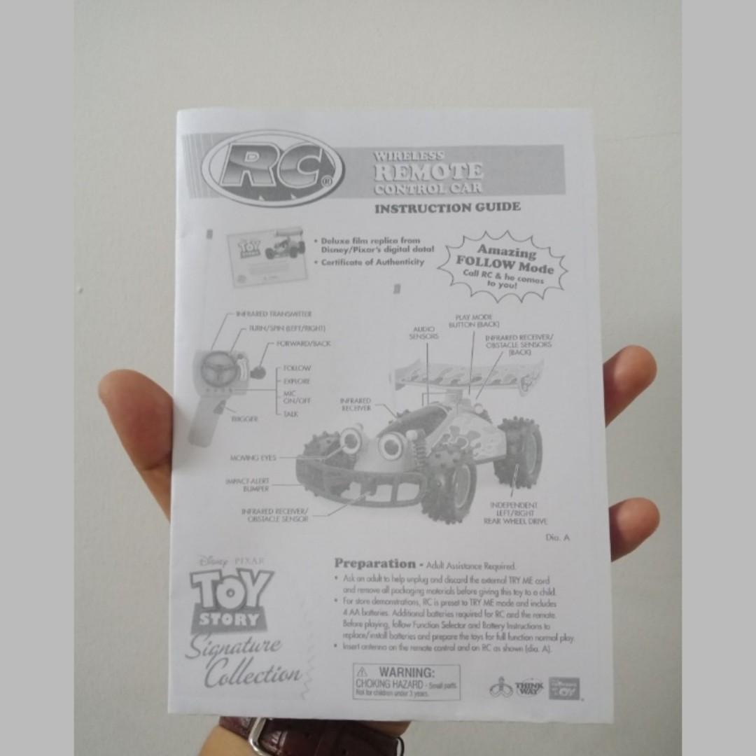 Toy Story Rc Signature Collection Instruction Guide, Hobbies & Toys