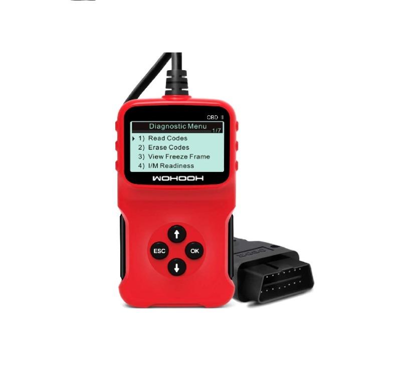 Wohooh Universal Obd2 Scanner Engine Fault Reader Read Clear Codes With Lcd Display View Freeze Frame Data I M Readiness Smog Check Can Diagnostic Scan Tool 5 Language Support Mobile Phones