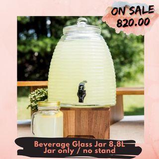8.8L Beverage Juice Jar , Glass dispenser with faucet. w.out stand