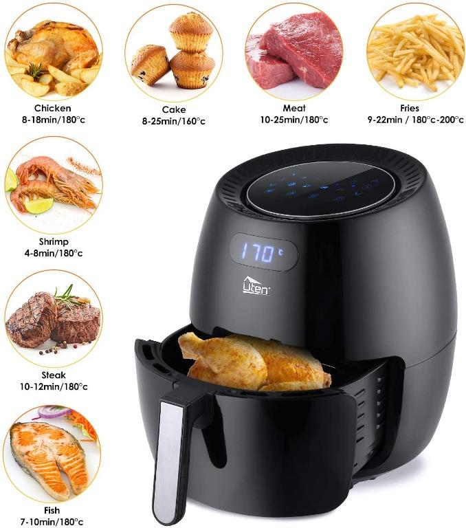 Air Fryer, Uten 6.5L Power Air Fryer with Digital Display, Rapid Air