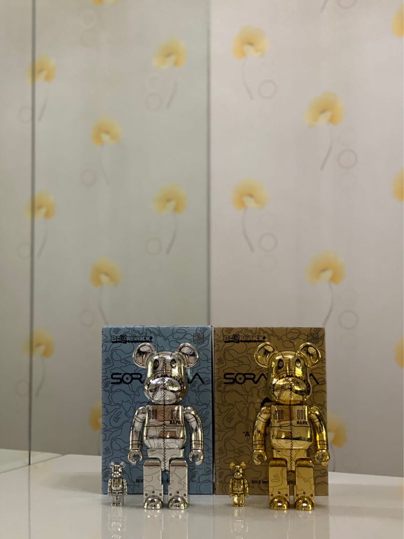 BN Bearbrick x BAPE x Hajime Sorayama Camo Shark Silver & Gold ...