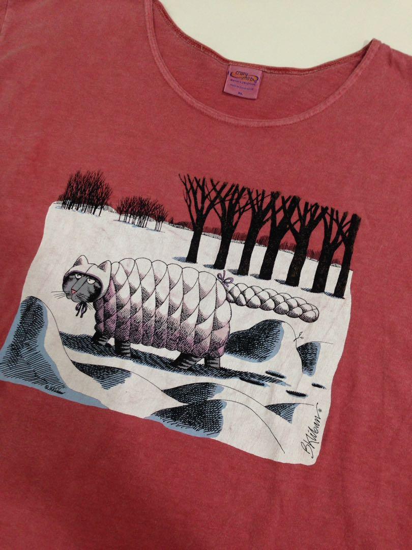 Crazy Shirts Kliban Cat Hibiscus Dyed Tee, Men's Fashion, Tops